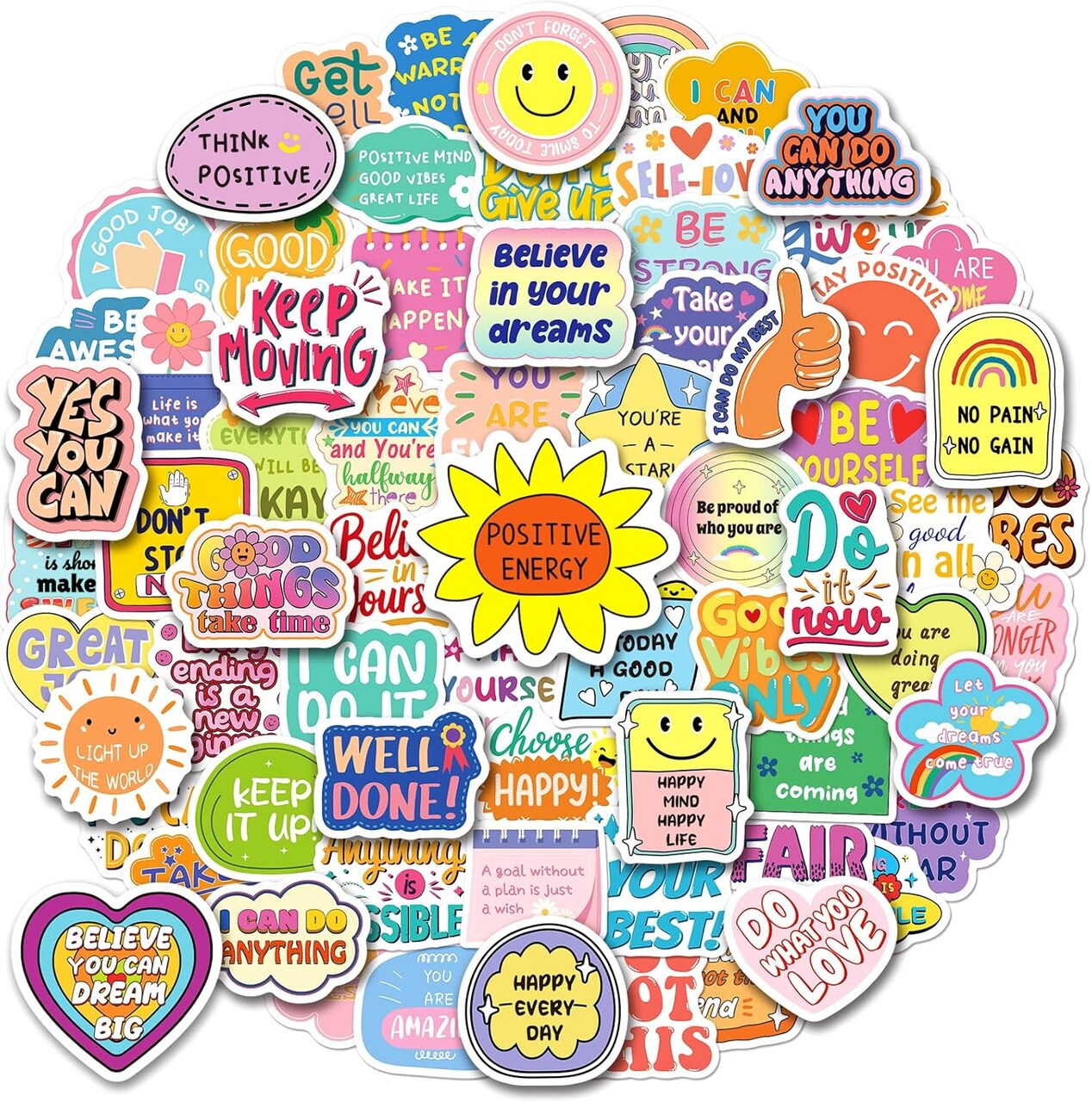 100PCS Motivational Stickers for Kids & Teens – Inspirational Positive Affirmation Vinyl Decals, Waterproof Encouraging Quote Sticker Pack for Water Bottles, Laptops, Journals & Classroom Rewards